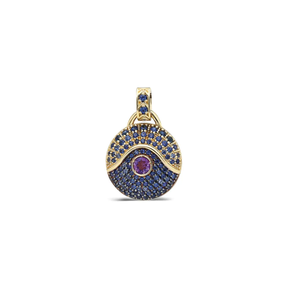 Acu Blue Sapphire and Amethyst Pendant