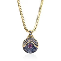 Acu Blue Sapphire and Amethyst Pendant