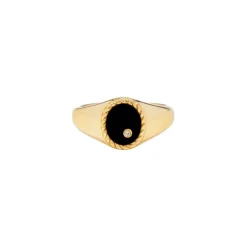 Baby Chevalier Oval Onyx Signet Ring
