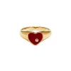 Baby Chevalier Red Agate Heart Pinky Ring