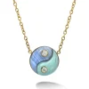 Blue Lace Agate & Milky Turquoise Yin Yang Pendant