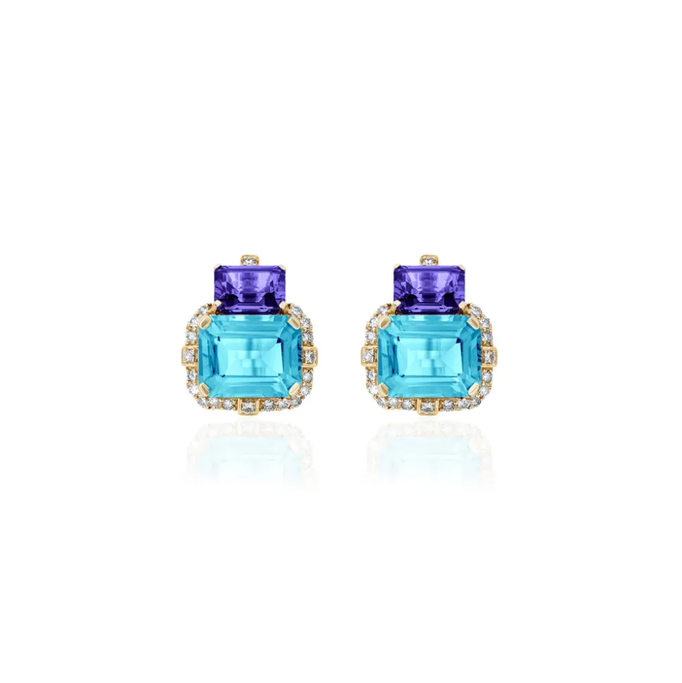 Blue Topaz & Tanzanite Earrings