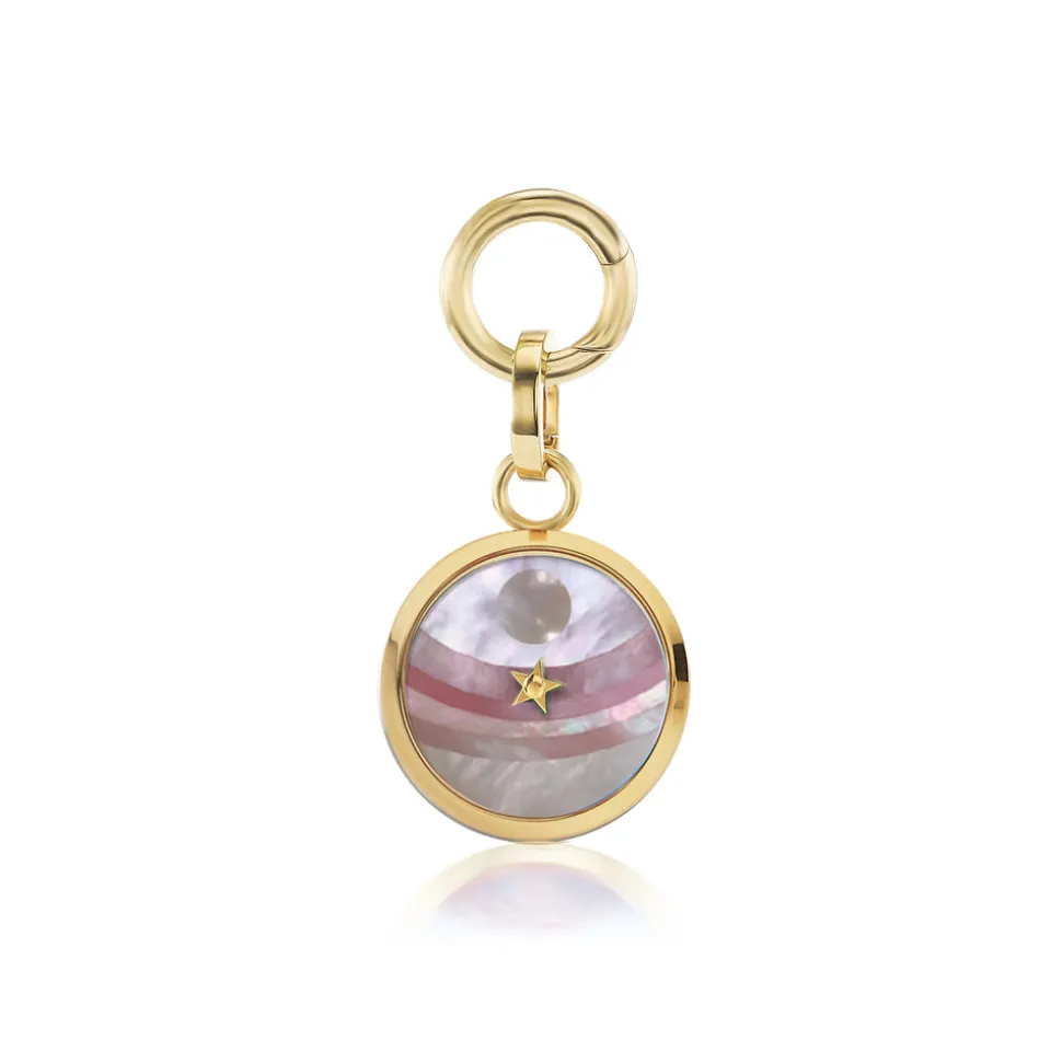 Carpe Diem Pink Mosaic Moon Pendant