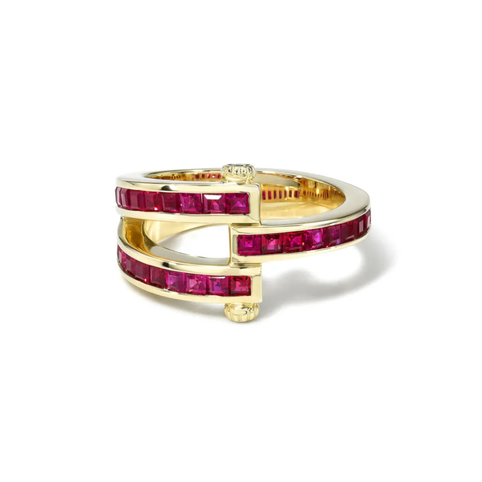 Carre Cut Ruby Magna Ring