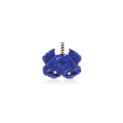 Carved Lapis Crab Pendant