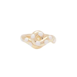 Chunky Wave Polka Dot Ring