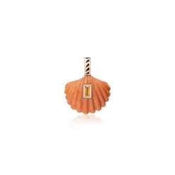 Coral Capri Shell with Beryl Pendant