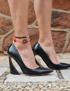 Cowry Bead & Oval Sapphire Surf Cord Anklet