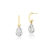 1.80CT Pear Diamond Bezel Drop Earrings