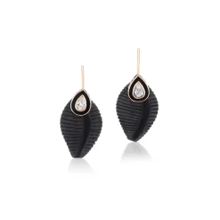 Diamond & Ebony Cowry Earrings