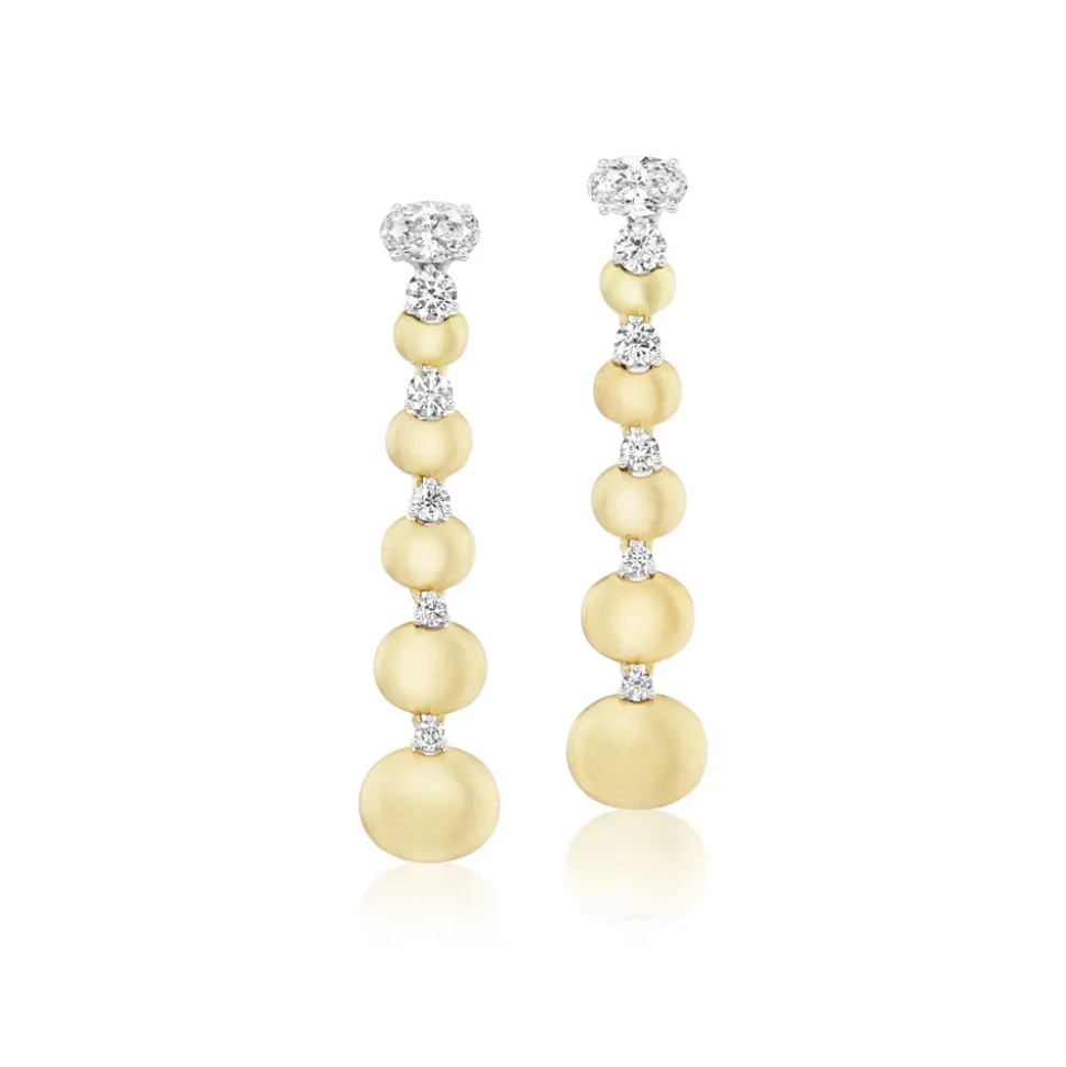 Diamond and Gold Drop Earrings