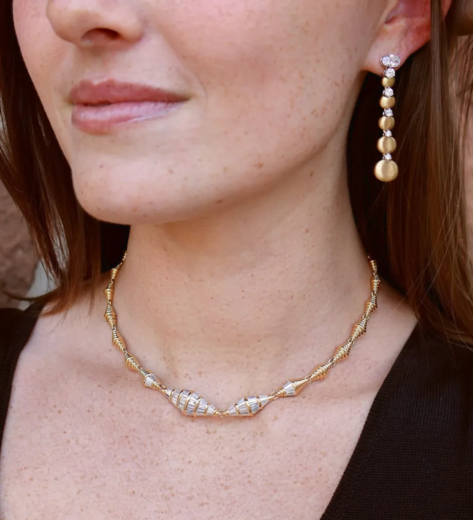 Diamond and Gold Drop Earrings