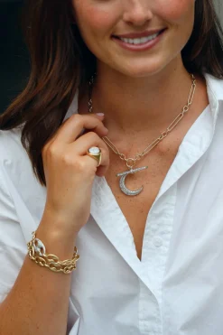 Diamond Crescent Moon Pendant