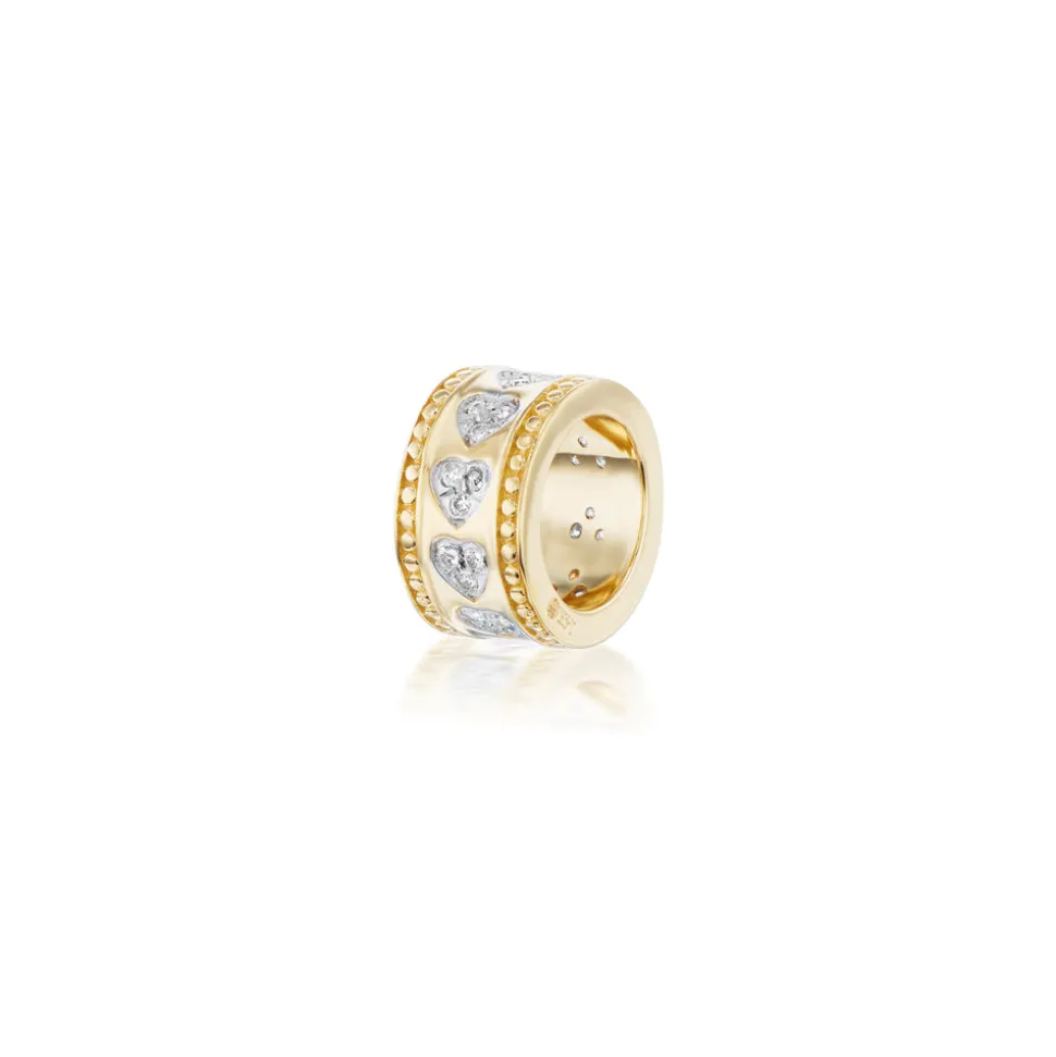 Diamond Heart Rondelle Bead