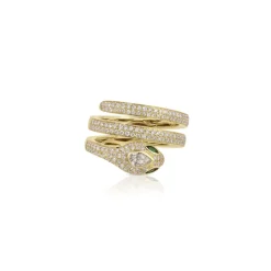 Diamond Pave Snake Coil Ring