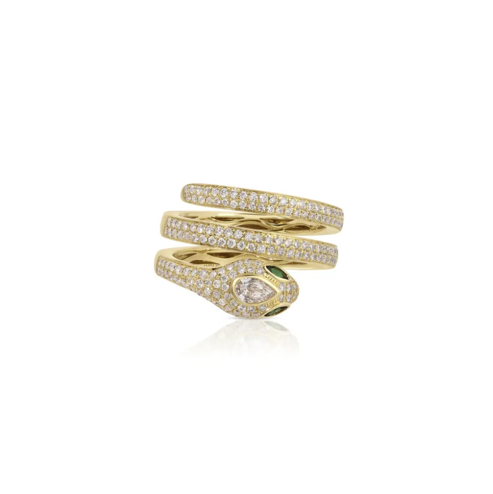 Diamond Pave Snake Coil Ring