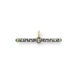 Diamond T-Bar Pendant with Emeralds
