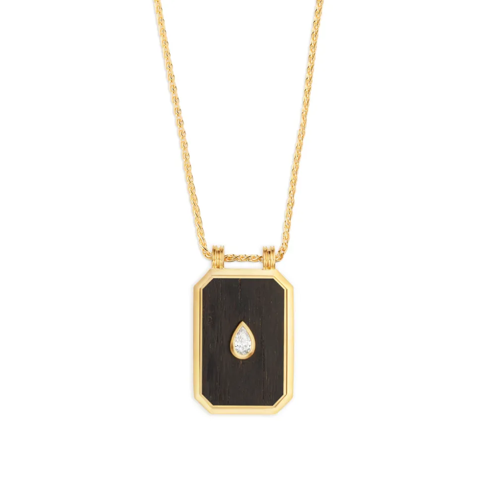 Ebony Scapular with Pear Diamond
