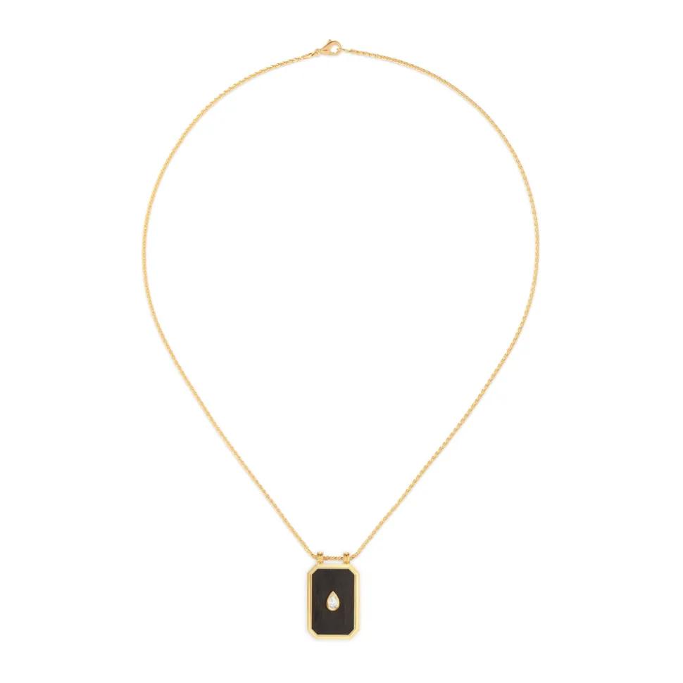 Ebony Scapular with Pear Diamond