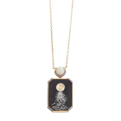 Egypt Moon Reflection Miniature Painting Necklace