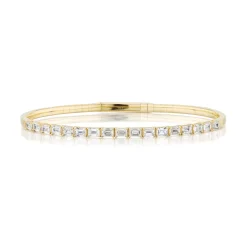 Emerald Cut Diamond Flex Bangle