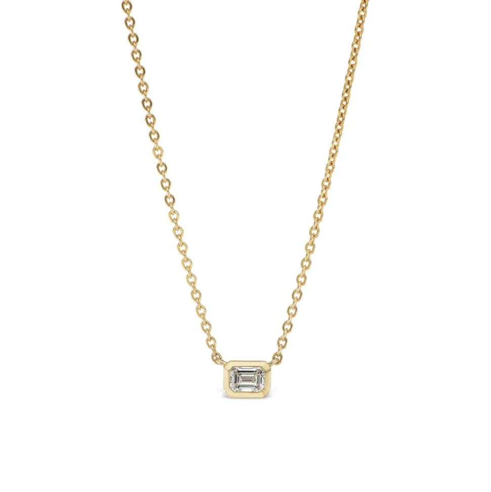 Emerald Cut Diamond Solitaire Pendant