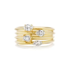 Emerald Cut Diamond Stacker Band