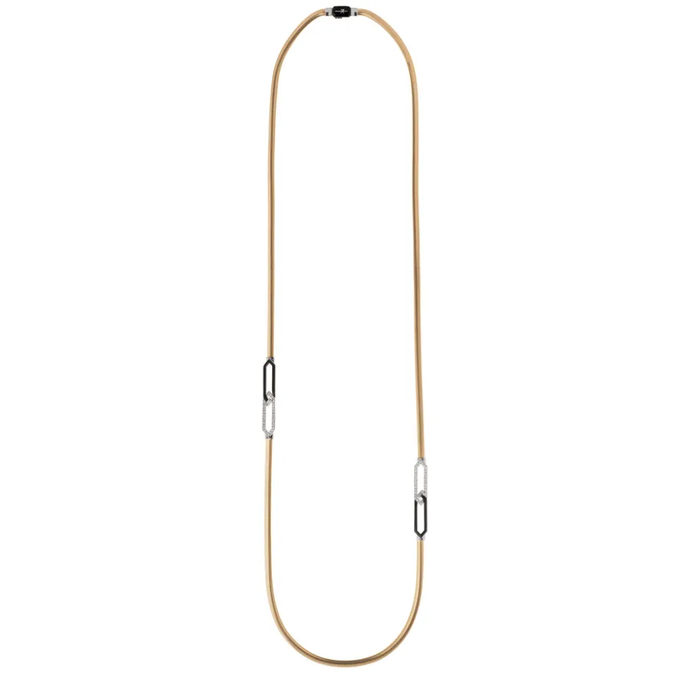 Feelings Necklace with Diamonds & Black Enamel