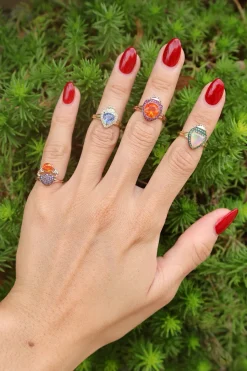 Fire Opal LadyBug Ring
