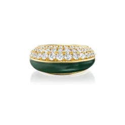 Fluid Diamond & Nephrite Jade Ring