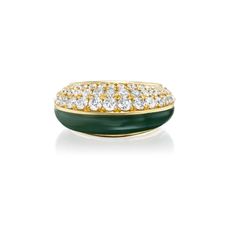 Fluid Diamond & Nephrite Jade Ring
