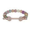 Fluorite & Diamond Baguette Chakra Bracelet