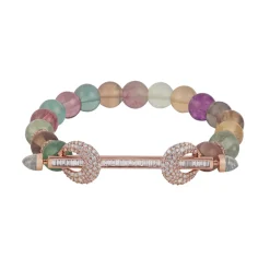 Fluorite & Diamond Baguette Chakra Bracelet