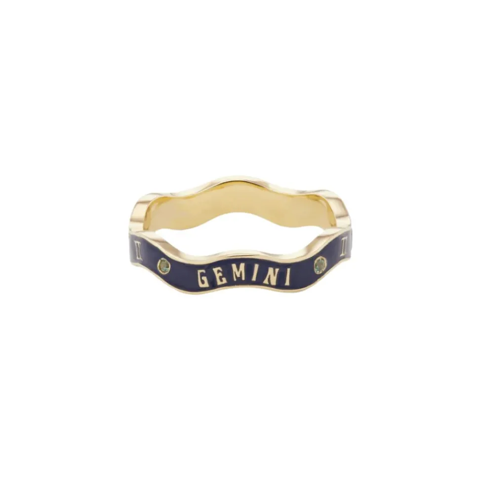 Gemini Zodiac Enamel Wave Band III