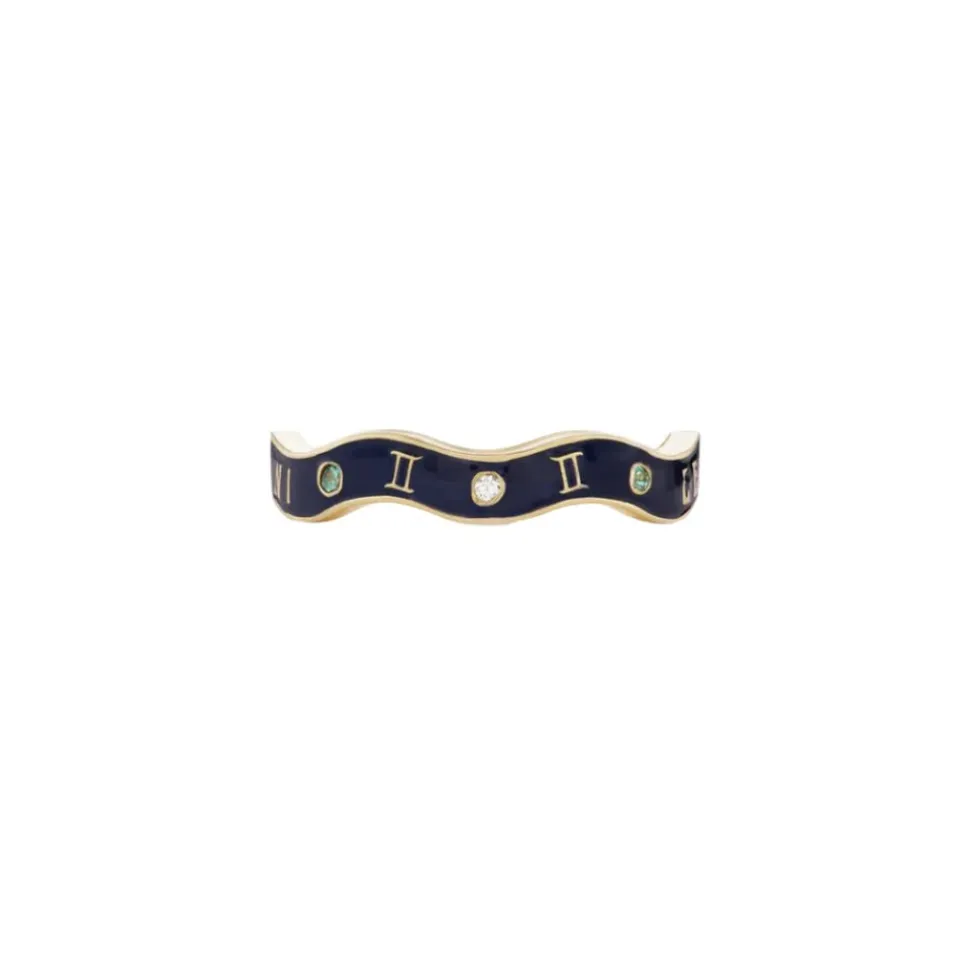 Gemini Zodiac Enamel Wave Band III