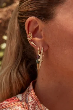 Gold Alligator Bite Earring & Pendant