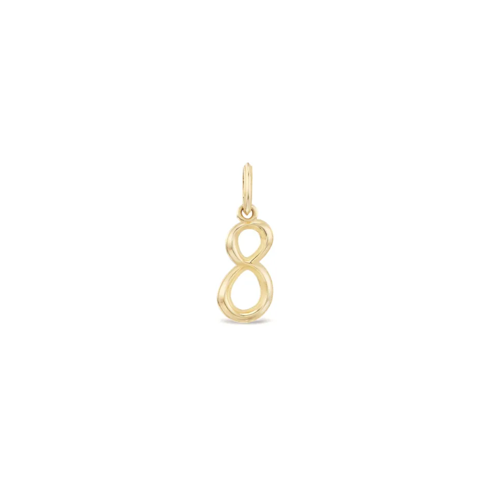 Gold Number "8" Charm