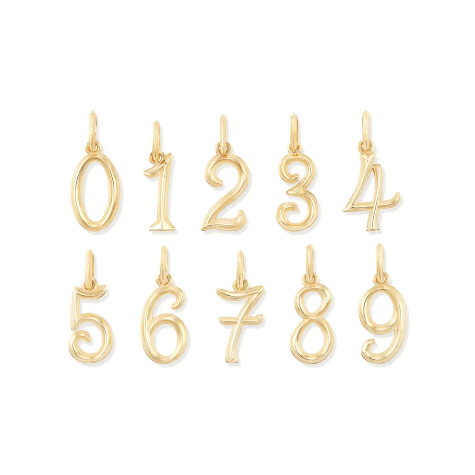 Gold Number "8" Charm