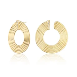 Gold Record Forward Facing Earrings