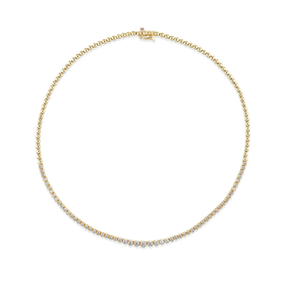 Graduated Half Diamond Riviera Necklace
