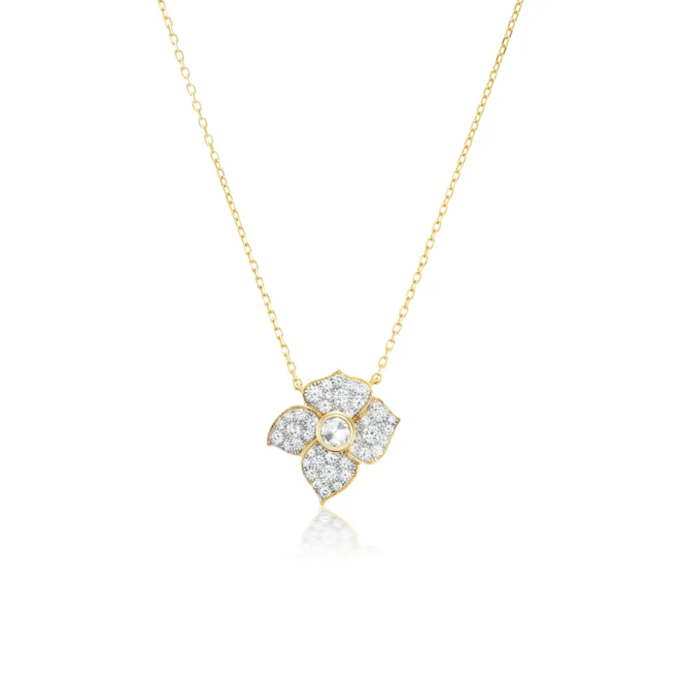 Hail Storm Fiore Pendant in White Rhodium