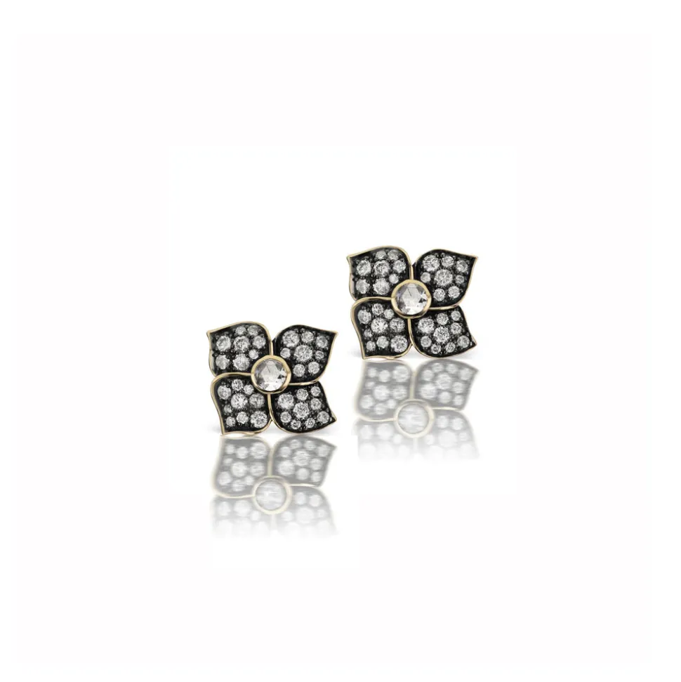 Hail Storm Piccolo Fiore Studs in Black Rhodium