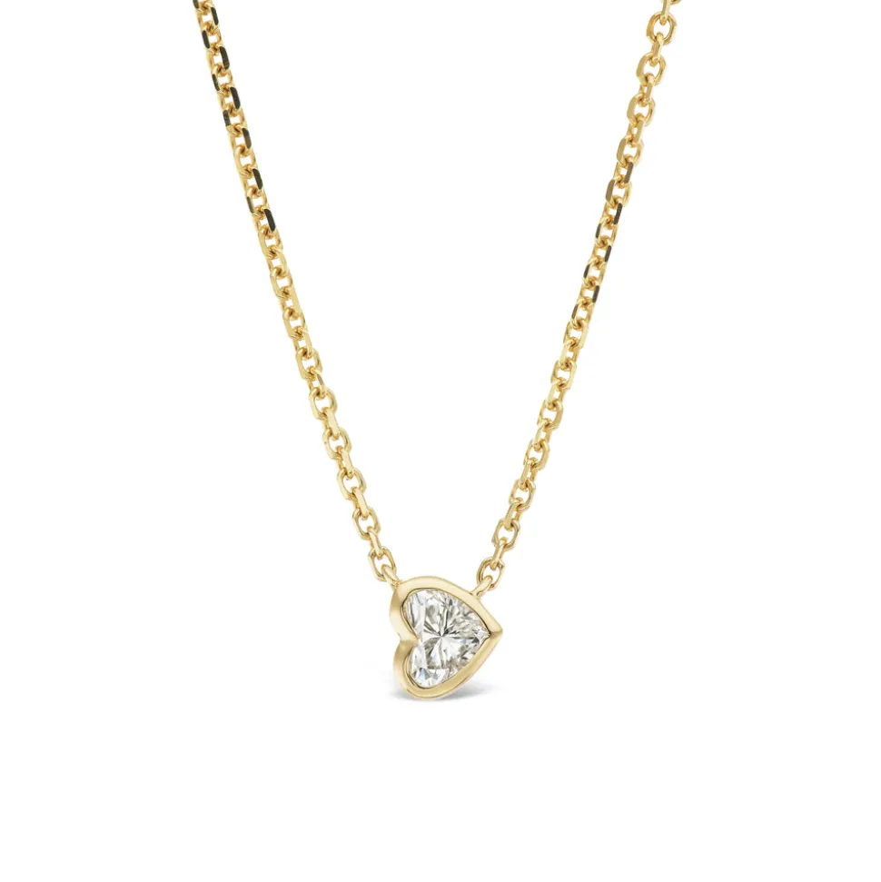 Heart Shaped Diamond Solitaire Pendant