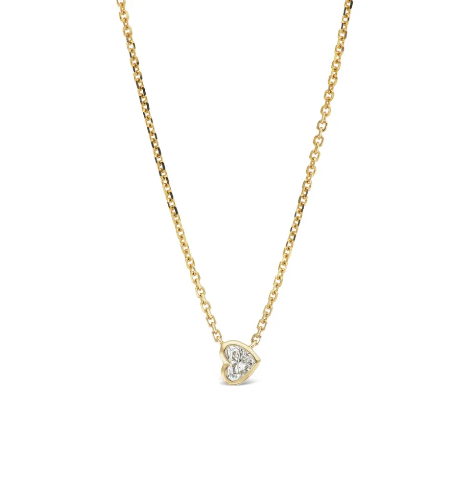 Heart Shaped Diamond Solitaire Pendant