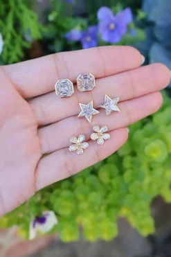 Illusion Asscher Cut Diamond Studs