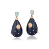 18KR Lacquer Celestial Teardrop Earrings with Opal
