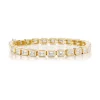 18KY Bezel Emerald Cut Diamond Tennis Bracelet