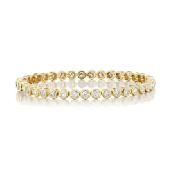 18KY Bezel Round Diamond Tennis Bracelet