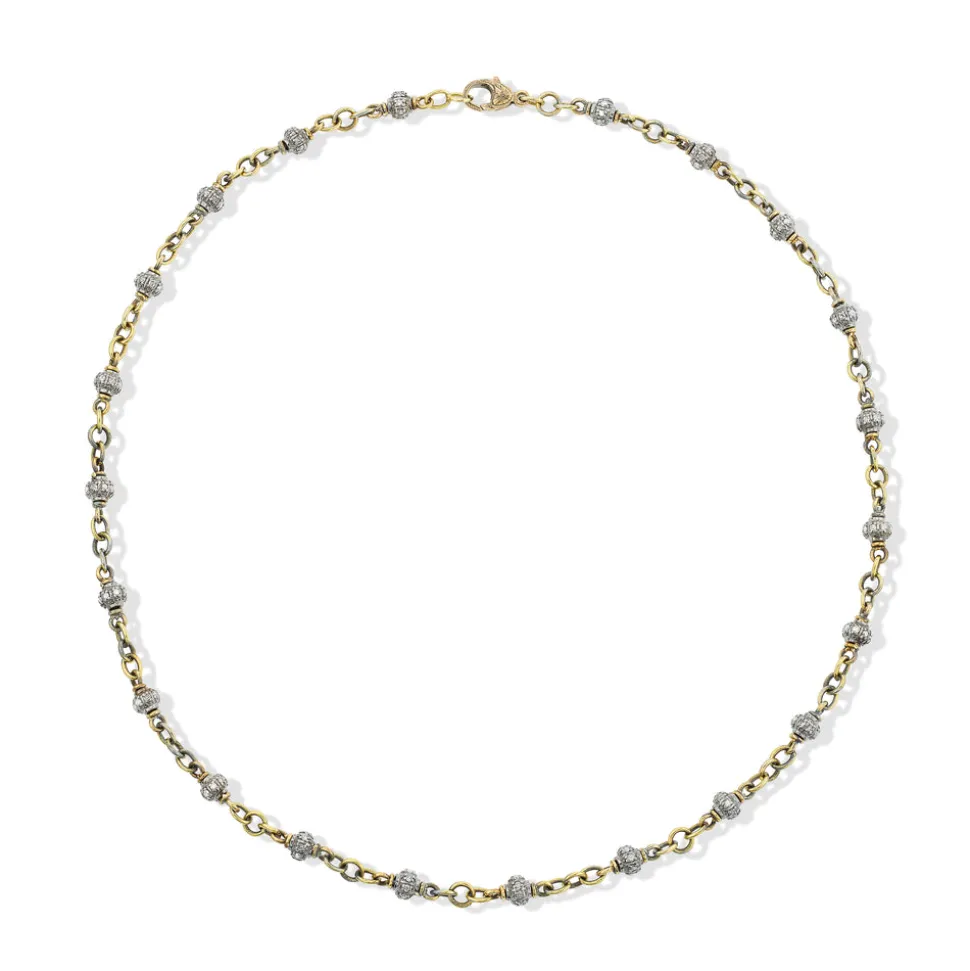 18KY Gold, Silver & Diamond Confetti Chain