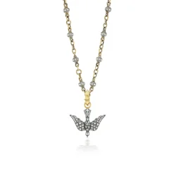 18KY Gold, Silver & Diamond Confetti Chain